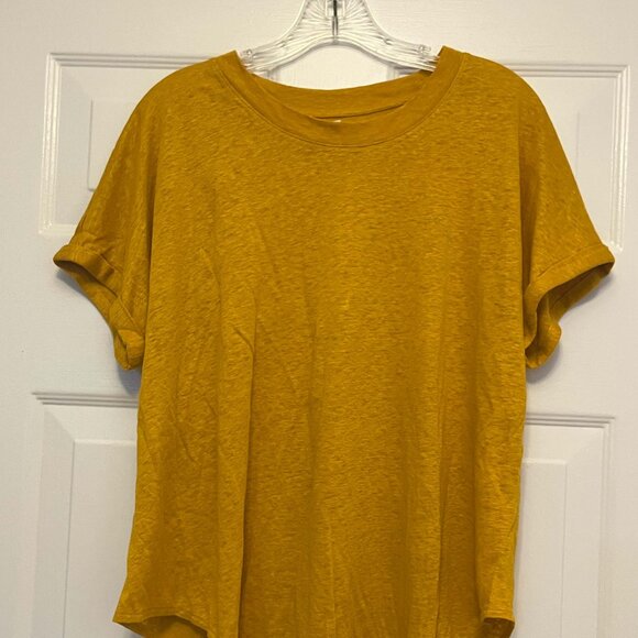 😍 3x $25 Clearance NWOT Lou & Grey Loft Linen Tie Knot Front Shirt Women Size S - Picture 3 of 6